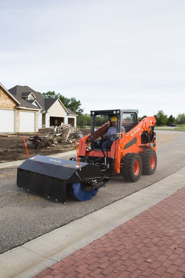 Broom, Street Sweeper Angle-Skid Steer Attachment